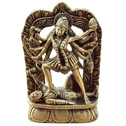 Kali Figurine Brass Religious Statues 4 x 1.5 x 6.5 inches