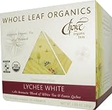 51GE1dCkO3L. SL160  Choice Organic Whole Leaf Organics Lychee White Tea Pyramids, 15 Count, 1.05 Ounce Boxes