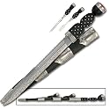 Scottish Dirk Set with Accessory Knife and Damascus Style Etching