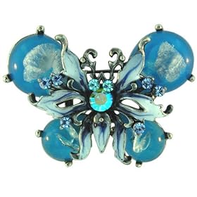 Marine Blue Butterfly Animal Pin Brooch by Pugster