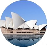 City Landmark 2.25 inch Large Badge Style Round Keyring Sydney Opera House