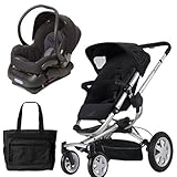 Quinny BUZ4TRVSTM1 Buzz 4 Travel System in Black with a Diaper Bag
