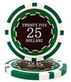 50 $25 Eclipse Clay Composite 14 Gram Green Poker Chips
