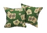 Set of 2 Indoor/Outdoor Deck Pillows - Casino All In The Cards