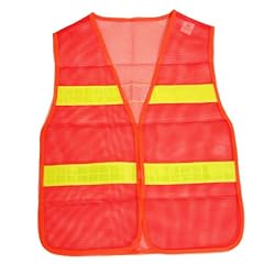 Warnweste Sicherheitsweste BRUBAKER orange gem�� DIN Norm EN471 aus luftdurchl�ssigem Netzmaterial f�r Auto und Sport oder Motorradwarnweste. Ideal auch als Sicherheits Joggingweste oder Fussball Leibchen.