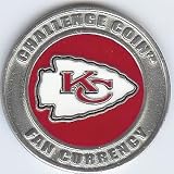 NFL Kansas City Chiefs Poker Guard with black velvet pouch