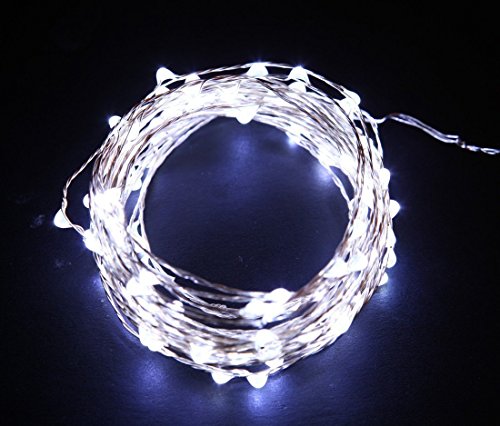 EXTRA LONG 52ft 300LED The Original Starry String Lights Pure White Color LED's on a Flexible Copper Wire - 52ft LED String Light with 300 Individually Mounted LED's. Set the Mood You Want Anywhere! - Perfect For Creating Instant Appeal in Any Setting - Parties, Bedrooms, or an Intimate Environment Anywhere in the Home, Waterproof LEDs