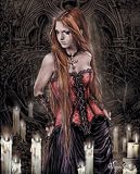 Victoria Frances (Red Basque) Black Wood-Mounted Art Poster Print - 16