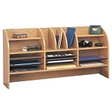 Safco 9415MO 16-Compartment radius front desktop organizer, medium oak