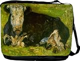 Rikki Knight® Van Gogh Art Lying Cow Messenger Bag – Book Bag – Unisex – Ideal Gift for all occassions!