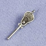 LACROSSE STICK CHARM WITH BALL - PEWTER)