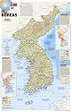 North Korea and South Korea - The Forgotten War Wall Map (2-sided, tubed)