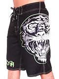 New 2010 Ed Hardy By Christian Audigier Men's Black Tattoo Tiger Trunks Board Shorts