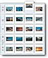 Print File Archival Storage Page for Slides, 35mm (2x2"), Holds 20 Slides, Top-Load, Heavyweight (8-Mil), Clear Back (Binder Only) - Pack of 25