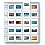 Print File Archival Storage Page for Slides, 35mm (2x2"), Holds 20 Slides, Top-Load, Heavyweight (8-Mil), Clear Back (Binder Only) - Pack of 25