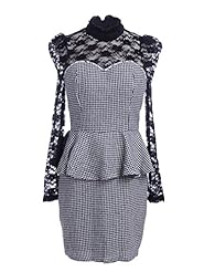 Peplum Lace Long Sleeves Sweetheart  Dress