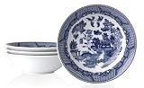HIC Blue Willow 6-1/2-Inch Cereal Bowl Set of 4, 16-Ounce Capacity