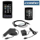 Durable Silicone Skin Soft Black Case + Rapid Car Charger + Home Travel Charger + USB Data Cable + Lcd Screen Protector for Lg Cu920 Cu915 Vu Cingular At&t Cell Phone