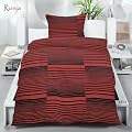 Bettw�sche Garnituren 3-teilig Microfaser Gr�sse 1x Bettbezug 200x200 cm und 2x Kissenbezug 80x80 cm, "Ronja" Farbe schwarz und rot