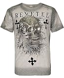 Remetee Skull Wave T-Shirt Tobacco Vapor Wash