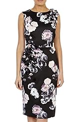 Shift Sleeveless Round Neck General Print Applique Fitted Stretchy Cotton/Polyester Tunic 