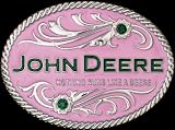 John Deere Nothing Runs Pink Belt Buckle Montana Silversmiths