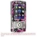 Black with Hot Pink Butterfly Flowers Design Snap-On Cover Hard Case Cell Phone Protector for LG Decoy VX-8610 VX8610
