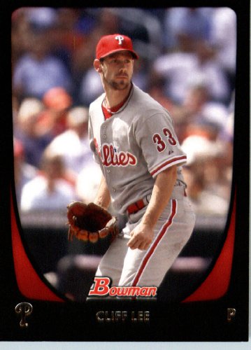 2011 Bowman Baseball Card # 168 Cliff Lee - Philadelphia Phillies - MLB Trading Card in a Protective Display Case