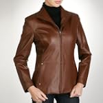 SAVE $200.99 - Phistic Women's Wing Collar Lambskin Leather Jacket - Misses & Petite $99.00