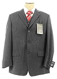 Alfani Mens Single Breasted 3 Button Charcoal Gray 3 Piece Wool Suit - Size 46L