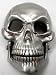 Skull with Moveable Jaw Enamel Pewter Belt Buckle
