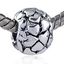 Heart Ball European Bead Fit Pandora Bead Charm & Bracelet