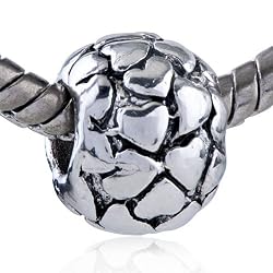 Heart Ball European Bead Fit Pandora Bead Charm & Bracelet