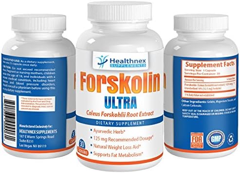 Forskolin Ultra - Coleus Forskohlii Root - 125mg Capsules - This Is the Recommended Daily Intake - Forskolin Fat Burner Extract - 30 Day Supply - Full 30 Day Money Back Guarantee