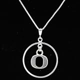 Dayna U Oregon Ducks Sterling Silver Open Drop Necklace