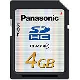 Panasonic 4GB SDHC Memory Card with SD Speed Class 2 performance