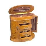 The Trinity Jewelry Box (Burl/Oak finish) (12.5"H x 13"W x 6.375"D)