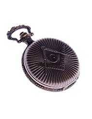 Masonic Pocket Watch With Chain Quartz Movement Arabic Numerals Full Hunter Vintage Design PW-40