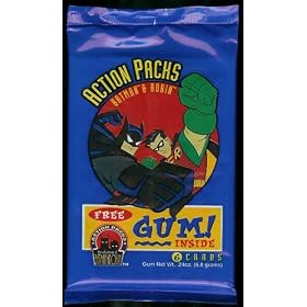 1996 Batman and Robin Action Packs Unopened Pack of 6 Trading Cards !! by Batman