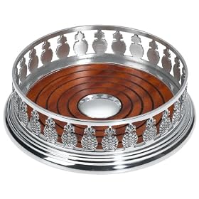 Ginkgo Pineapple Pewter Wine Bottle Coaster by Ginkgo
