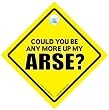 Could You Be Any More Up My Arse Car Sign, Tailgating Sign, FRDecal, Bumper Sticker, Rude Car Sign, Car Sign, Joke Car Sign, Tailgater, Tailgating, Bad Driver Sign, Funny Car Sign