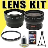 DavisMAX 2X Telephoto and 0.45X Wide Angle Lens with UV Filter Accessory Bu ....