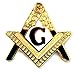 Entered Apprentice Square & Compass Masonic Lapel Pin - [Gold & Black][1'' Tall]