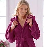 Produkt-Bild: Morgenstern, Bademantel mit Kapuze aus Microfaser f&uuml;r Damen, S bis L, - Gr. M, Farbe brombeere