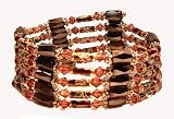 Magnetic Wrap Necklace/Bracelet - Purple Cloisonne Beads 36 Inch in Length