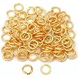 100 Gold Plated Open Jump Rings Connectors Findings 7mm