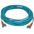 10Gb Fiber Optic Cable, ST/ST, Multi Mode, Duplex - 10 Meter (50/125 Type) - Aqua