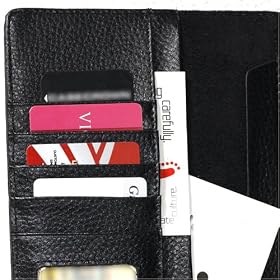 Amazon Kindle 2 Genuine Leather Opening Case with Interior Compartments (Black)