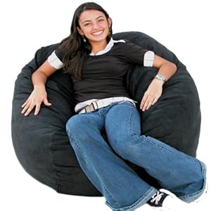 3-feet Black Cozy Sac Bean Bag Chair Love Seat
