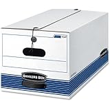 Bankers Box Stor/File Medium-Duty Storage Boxes with String & Button, Letter, 12 Pack (00704)